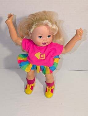 Vintage 1997 Casey Cartwheel Cheerleader Retro Doll 90s Toy Biz 11 in  Doll Only